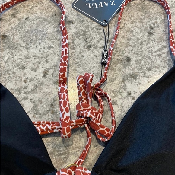 ZAFUL size 8 high cut straps animal print 2 piece new with tags size medium - Picture 5 of 6